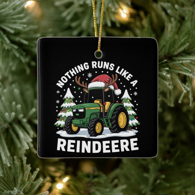 Ornamento De Cerâmica Nada funciona como um trator de Natal de rena (Árvore)