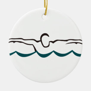 Ornamento De Cerâmica Nadador da borboleta