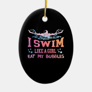 Ornamento De Cerâmica Nadar Lover - Eu Natação Como Uma Garota