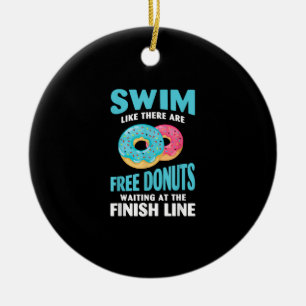 Ornamento De Cerâmica Nadar Lover - Natação Como Re São Rosquinhas Livre