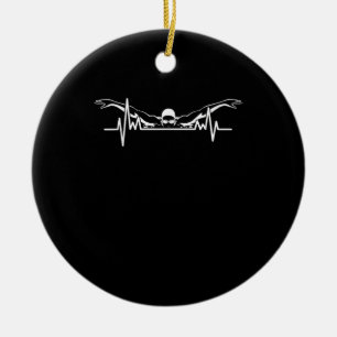 Ornamento De Cerâmica Nadar Natação da Equipe Nadadora Raparigas