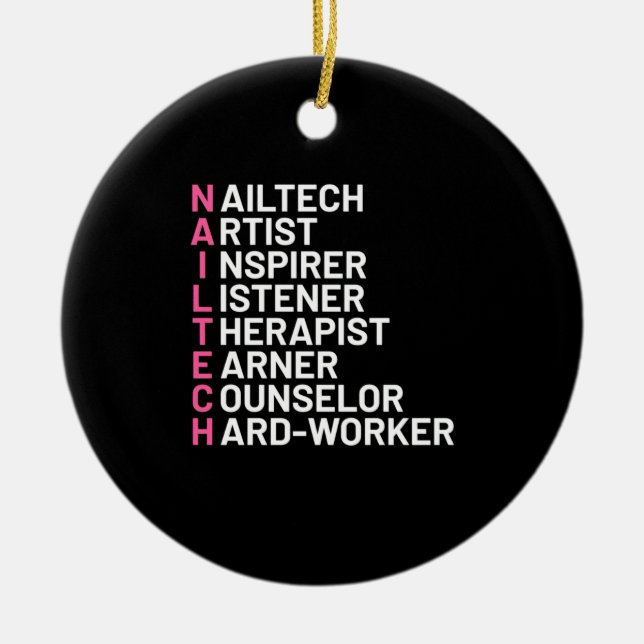 Ornamento De Cerâmica Nail Artist Inspirer (Frente)