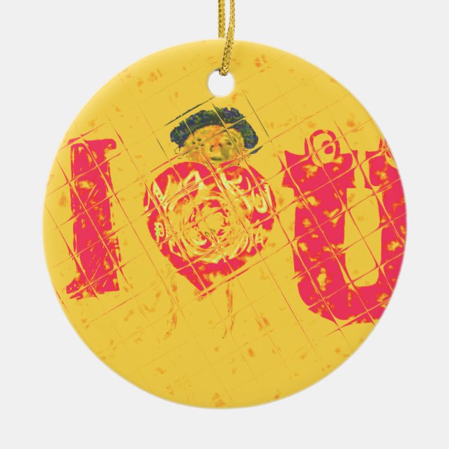 Ornamento De Cerâmica Nakupenda - Eu Amo Um Texto De Palavra Swahili Sig (Frente)