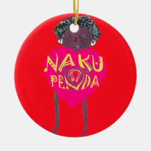 Ornamento De Cerâmica Nakupenda Love Art - Swahili Heart Design