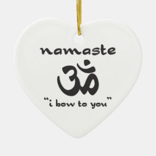 Ornamento De Cerâmica Namaste - Eu Arco Para Você