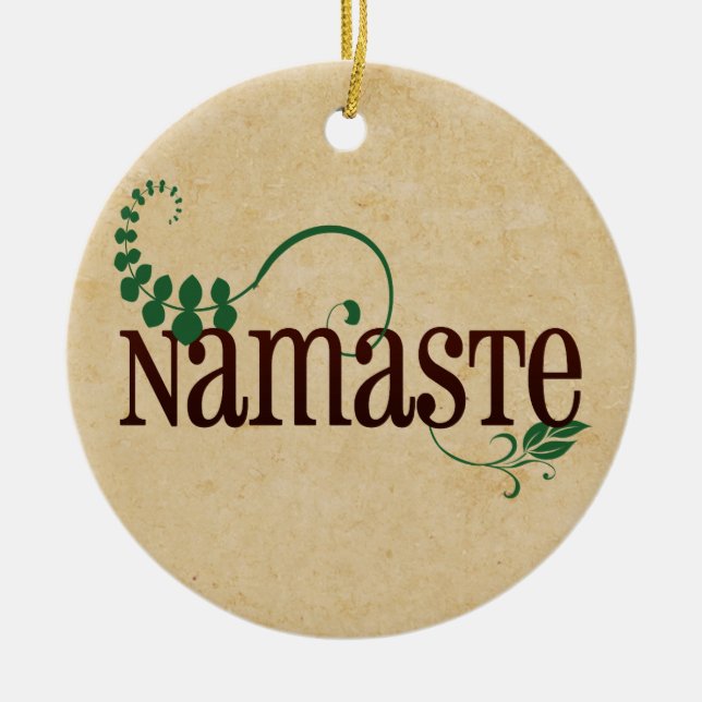 Ornamento De Cerâmica Namaste Yoga (Frente)