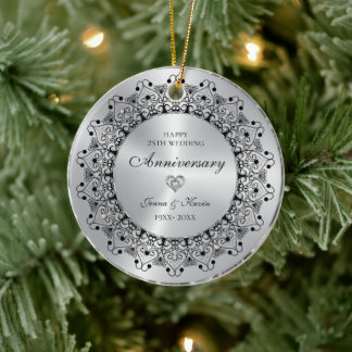 Ornamento De Cerâmica Namorado de 25 BlackMandala no Dourado
