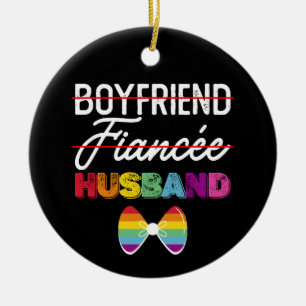 Ornamento De Cerâmica Namorado Noivo Marido Casamento Gay Noivo LGBTQ