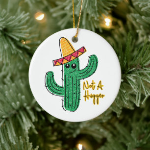 Ornamento De Cerâmica Não É Um Cactus Mexicano Sombrero