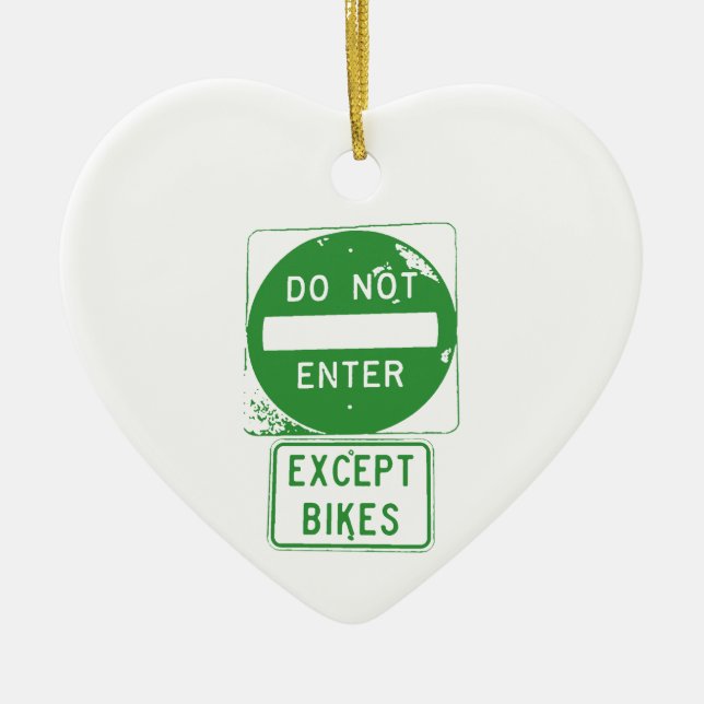 Ornamento De Cerâmica Não Entrar Exceto Bikes (Frente)
