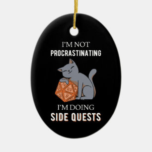 Ornamento De Cerâmica Não Estou Procrastinando Estou Fazendo Missões Par