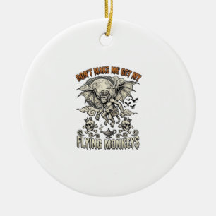 Ornamento De Cerâmica Não Me Faça Pegar Macacos Voadores Halloween Lua S