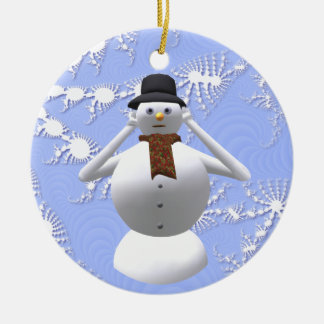 Ornamento De Cerâmica Não ouça nenhuma decoração má da árvore de Natal