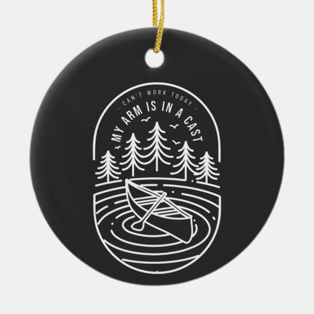 Ornamento De Cerâmica Não posso trabalhar hoje, meu braço está em uma na (Frente)