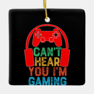 Ornamento De Cerâmica Não te consigo ouvir que estou a jogar