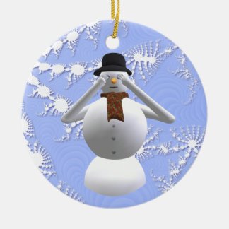 Ornamento De Cerâmica Não veja nenhuma decoração má da árvore de Natal
