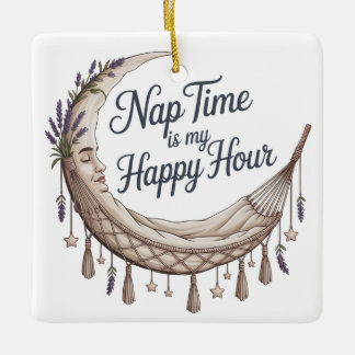 Ornamento De Cerâmica Nap Time Is My Happy Hour