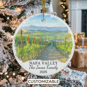 Ornamento De Cerâmica Napa Valley Ornament Personalizado, Califórnia