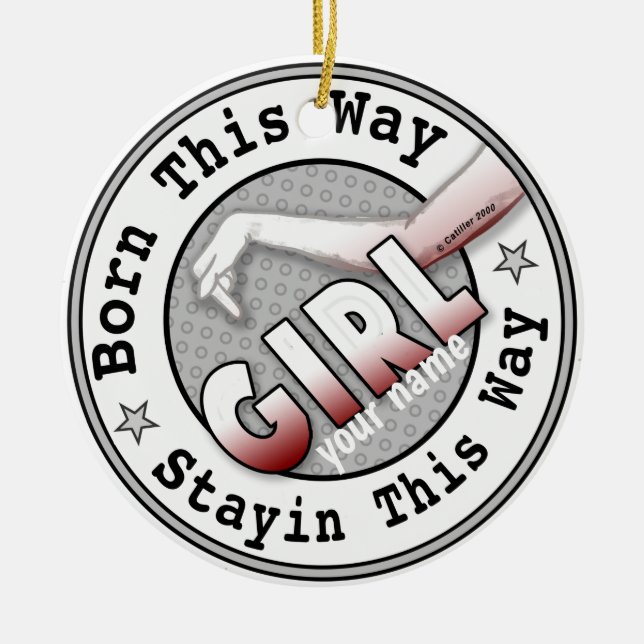 Ornamento De Cerâmica Nascer A Girl (Frente)