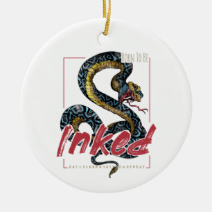 Ornamento De Cerâmica Nascer A Ser Inked Tatto Design Vintage Cobra