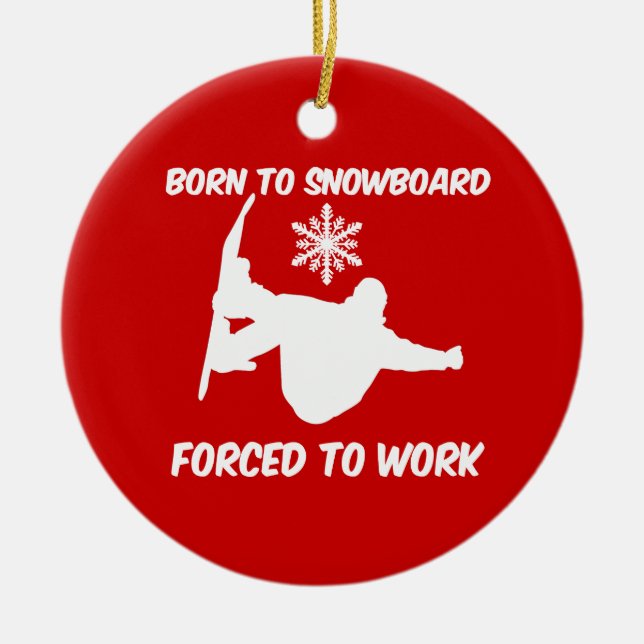 Ornamento De Cerâmica nascer ao snowboard (Frente)