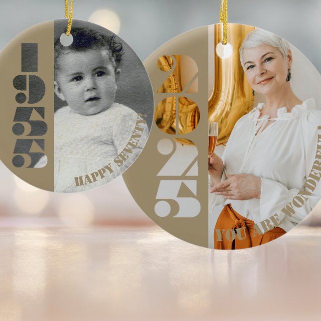 Ornamento De Cerâmica Nascer de presente de 70 em 1955 presente (Criador carregado)