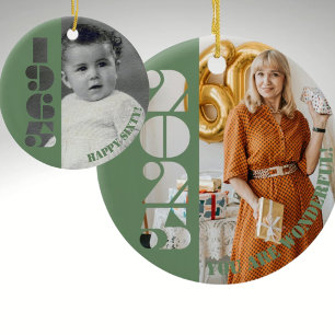 Ornamento De Cerâmica Nascer em 1965 60º aniversário presente Ornament