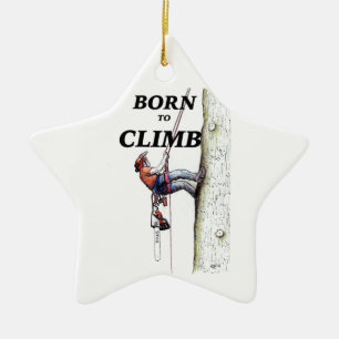 Ornamento De Cerâmica Nascer para escalar o Natal do Arborist do