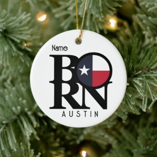 Ornamento De Cerâmica NASCIDO Austin Texas