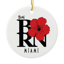 NASCIDO Miami Flórida Hibisco Vermelho