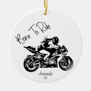 Ornamento De Cerâmica Nascido Para Pilotar Nome Personalizado