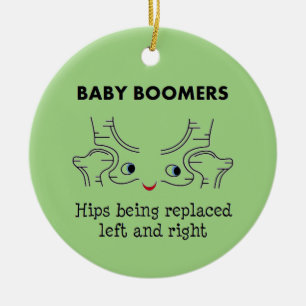 Ornamento De Cerâmica Nascidos no Baby Boom - quadris que são esquerdo