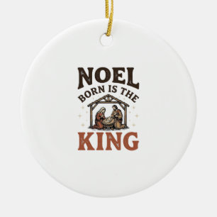 Ornamento De Cerâmica Nascimento de Natal é o Rei Natal Vintage Nativida