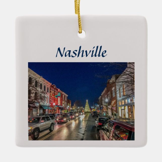 Ornamento De Cerâmica Nashville Nights (Frente)