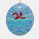 Ornamento De Cerâmica Natação da malhação NVN254 do exercício do nadador (Lateral)