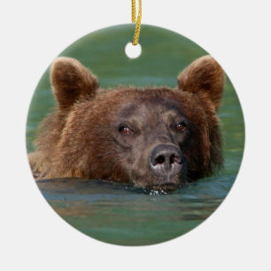 Ornamento De Cerâmica natação do urso de urso