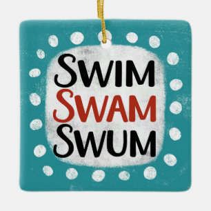 Ornamento De Cerâmica Natação Swam