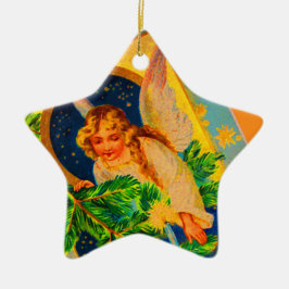 Ornamento De Cerâmica Natais vintages Angel Ornament