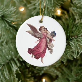 Ornamento De Cerâmica Natais vintages, Anjo Guardião Vitoriano