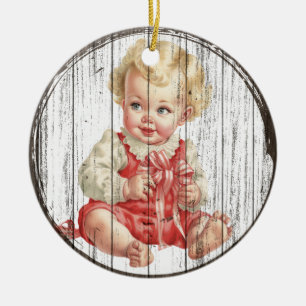 Ornamento De Cerâmica Natais vintages Baby Ornament