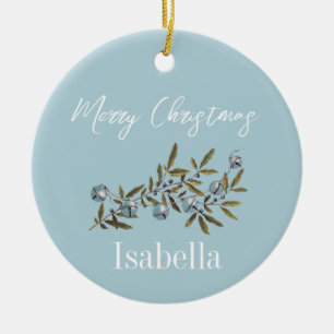 Ornamento De Cerâmica Natais vintages de Natal Bells Folhas Botânicas