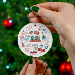 Ornamento De Cerâmica Natal 2021 Ano da Vacina Pandêmica Contra A Pandem<br><div class="desc">Fofo ano de Natal de 2021 da vacina, ornamento comemorativo para a sua árvore. Faz presentes de excelente feriado para amigos, família e colegas de trabalho que seriam eternamente gratos por um presente que eles podem usar e muitos anos para vir. O tema se baseia em alguns eventos memoráveis do...</div>