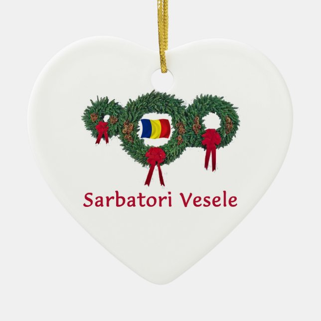Ornamento De Cerâmica Natal 2 de Romania (Frente)