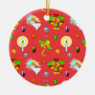 Ornamento De Cerâmica Natal - anjos do canto & Bels douradas