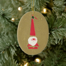 Natal Antigo, Gnomo do Papai Noel Fofo em Dourado