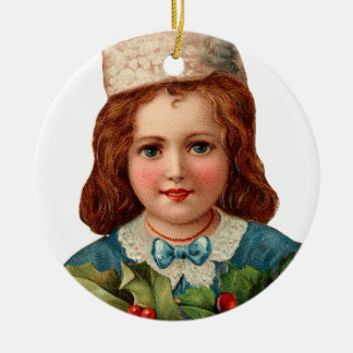 Ornamento De Cerâmica Natal antigo, Menina
