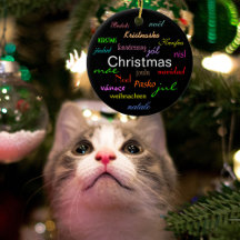 Natal ao redor do mundo em círculo negro