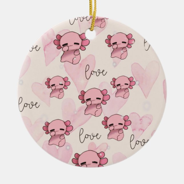 Ornamento De Cerâmica Natal Axolotl (Frente)