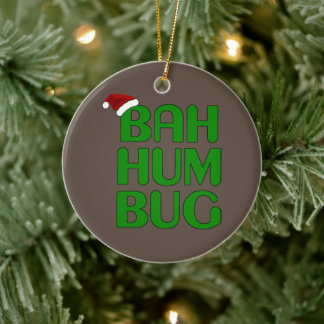 Ornamento De Cerâmica Natal Bah Humbug Shirt Art-Xmas Papais noeis de Hu