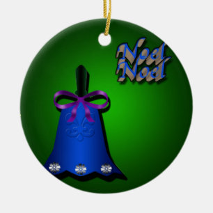 Ornamento De Cerâmica Natal Bell azul
